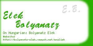 elek bolyanatz business card